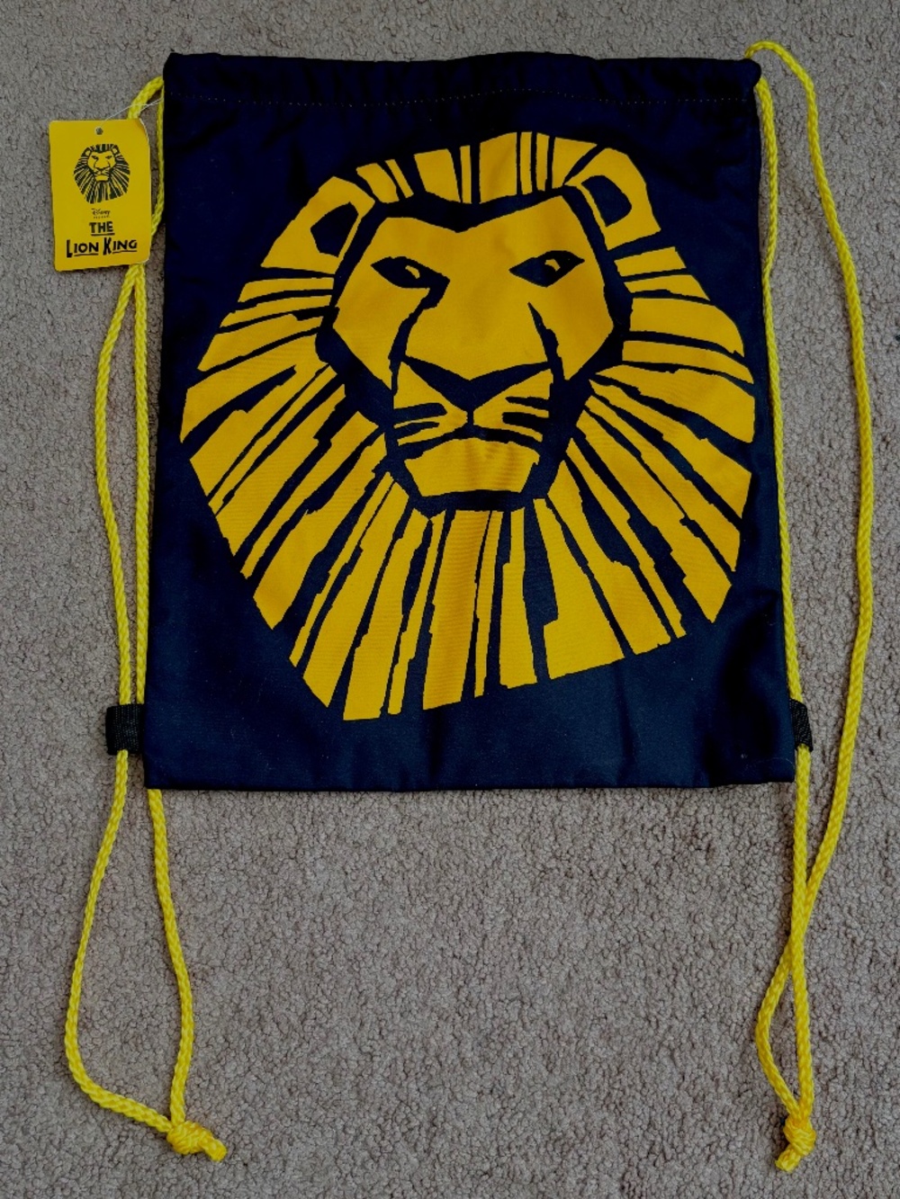 Disney The Lion King Broadway Musical VIP Exclusive Drawstring Bag Backpack NWT